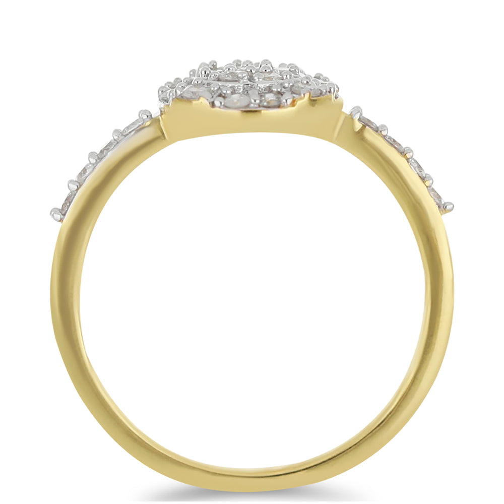 Goldring mit weißem Diamant 2