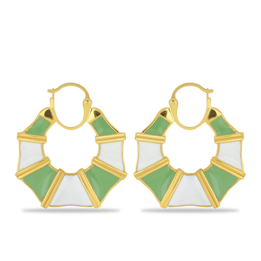 Goldplattierte Silberohrringe mit Emaille