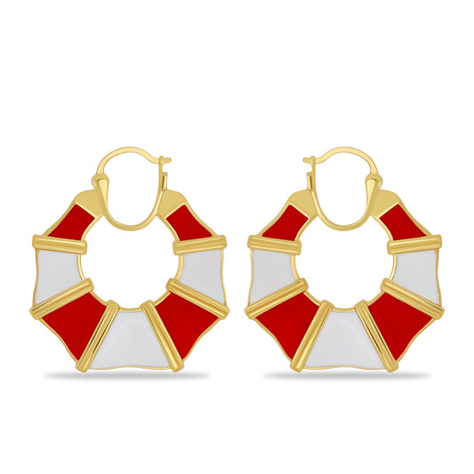 Goldplattierte Silberohrringe mit Emaille