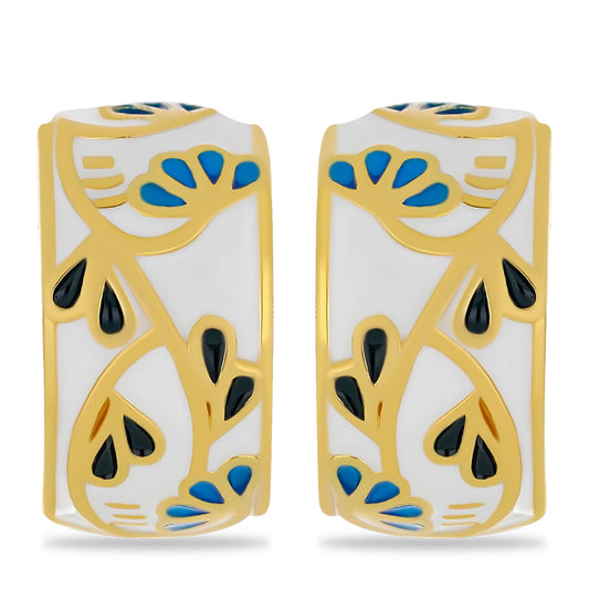 Goldplattierte Silberohrringe mit Emaille