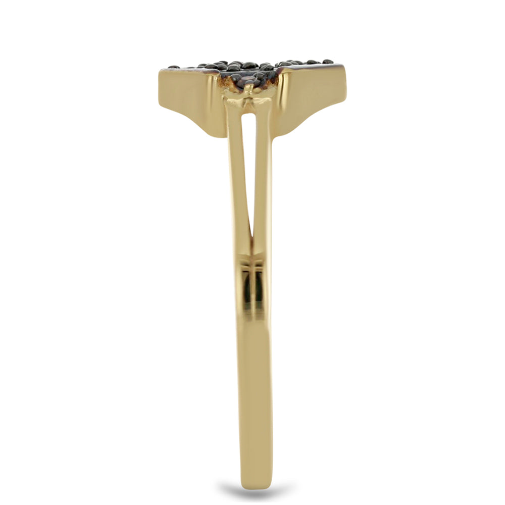 Goldplattierter Silberring mit rotem Diamant