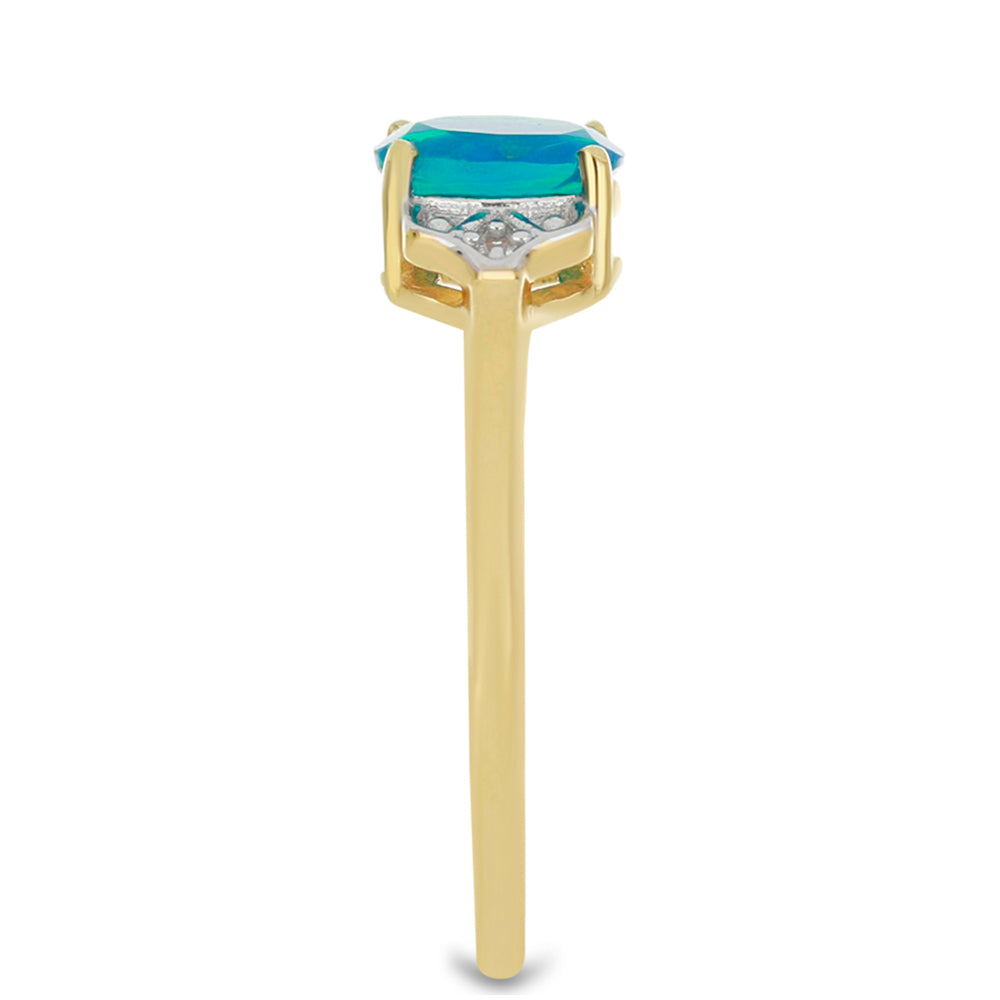 Goldplattierter Silberring mit weißem Topas