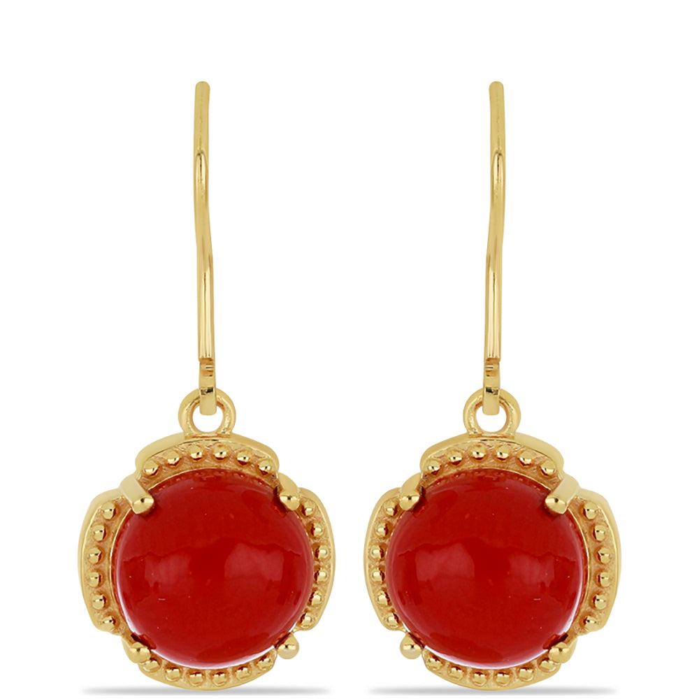 Goldplattierte Silberohrringe mit roter Schwammkoralle