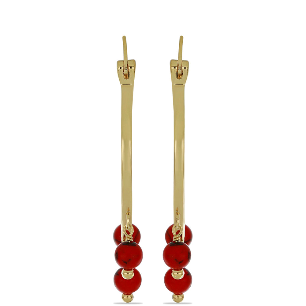 Goldplattierte Silberohrringe mit roter Schwammkoralle 1