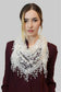 Glitter Flower Patterned Triangle Scarf-Shawl, 45 cm x 45 cm x 170 cm, White