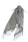 Cotton Trapezoid Scarf-Shawl, 80 cm x 198 cm x 70 cm, Butterfly Lace Patterned, Grey