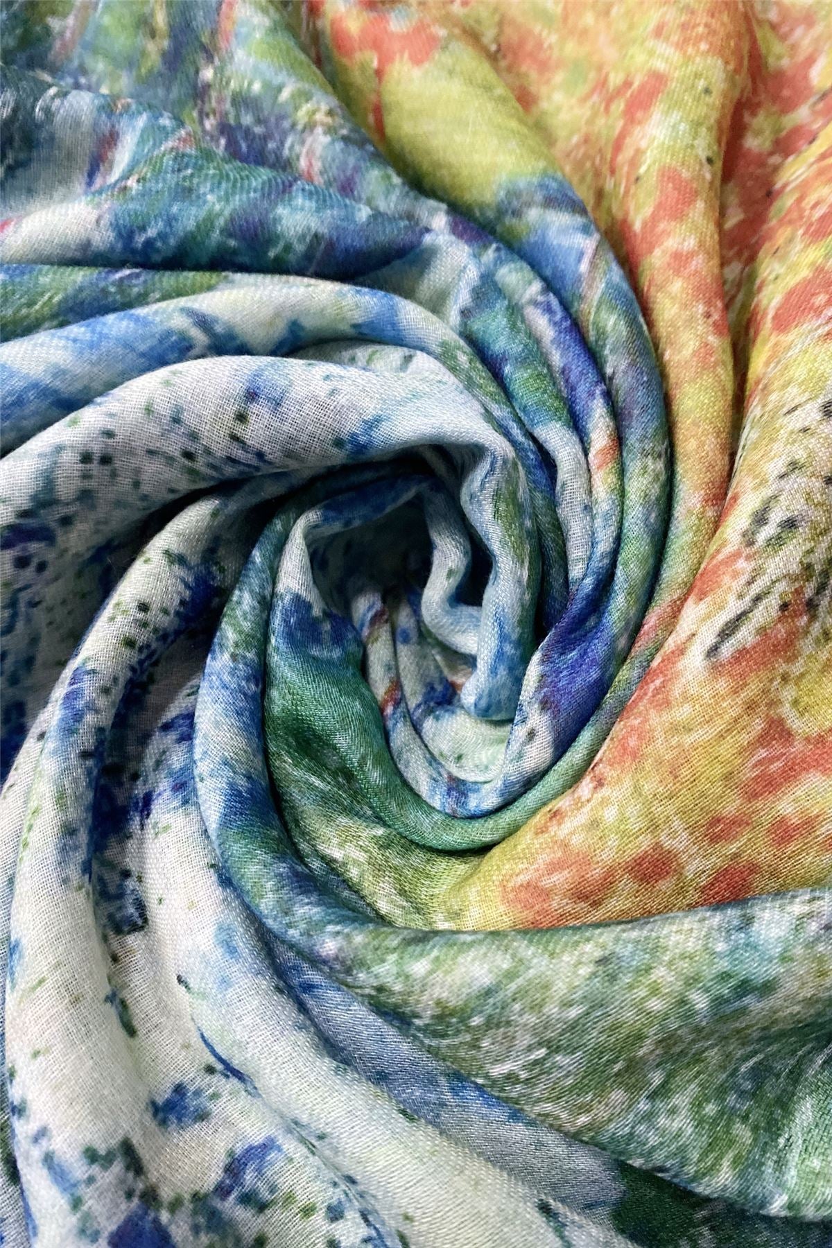 Cotton Scarf-Shawl, 70 cm x 180 cm, Monet - Poppy Field 3 