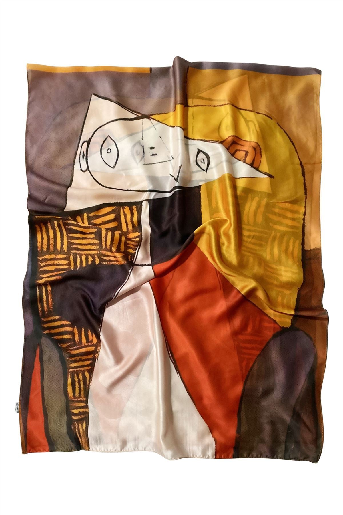 Silk Scarf-Shawl, 70 cm x 180 cm, Picasso - Portrait Style 1 