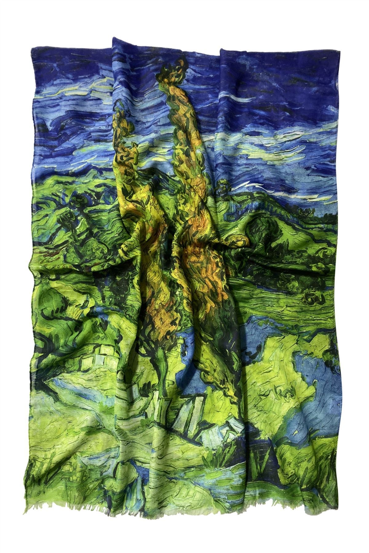 Cotton Scarf-Shawl, 70 cm x 180 cm, Van Gogh - Two Poplars