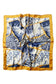 Snake and Leopard Patterned, Blue and Orange Scarf-Shawl, 70 cm x 70 cm