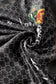 Silk Scarf-Shawl, 90 cm x 180 cm, Diamond Pearl With Fancy Text Border, Black