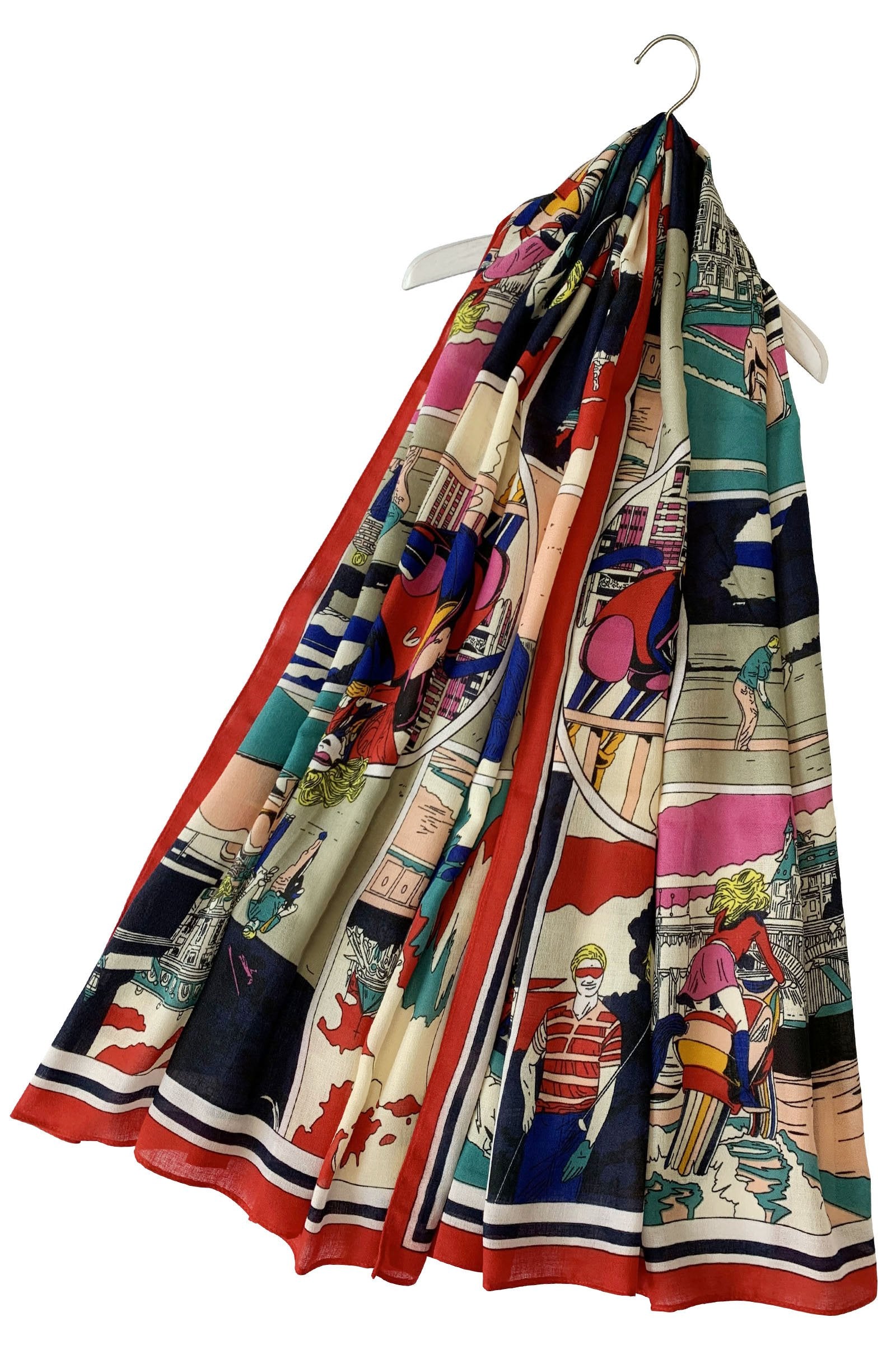 Cotton Scarf-Shawl, 85 cm x 180 cm, Roy Lichtenstein - Style 60s Pop Art 1 