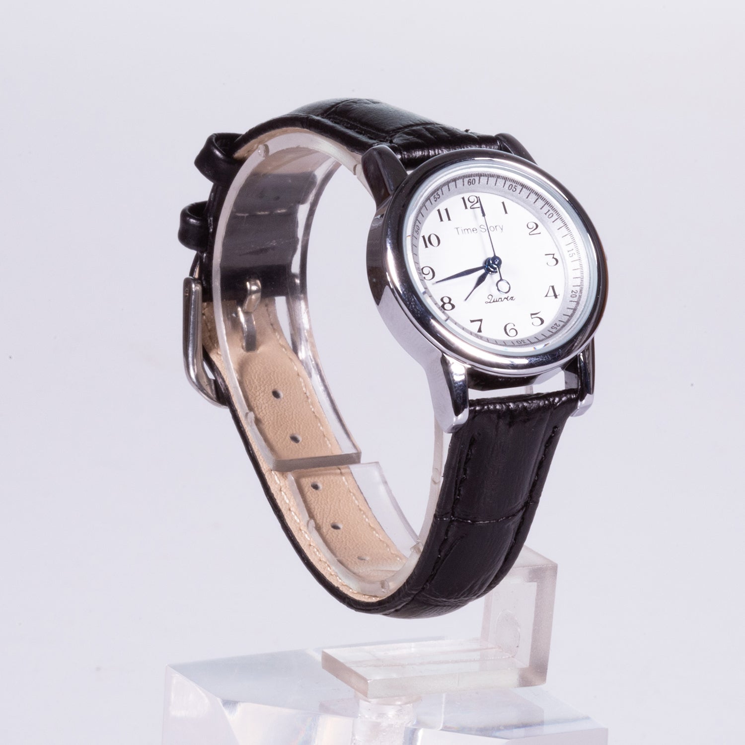 Uhr aus goldplattierter Legierung mit weißem Emporia® Kristall 3 