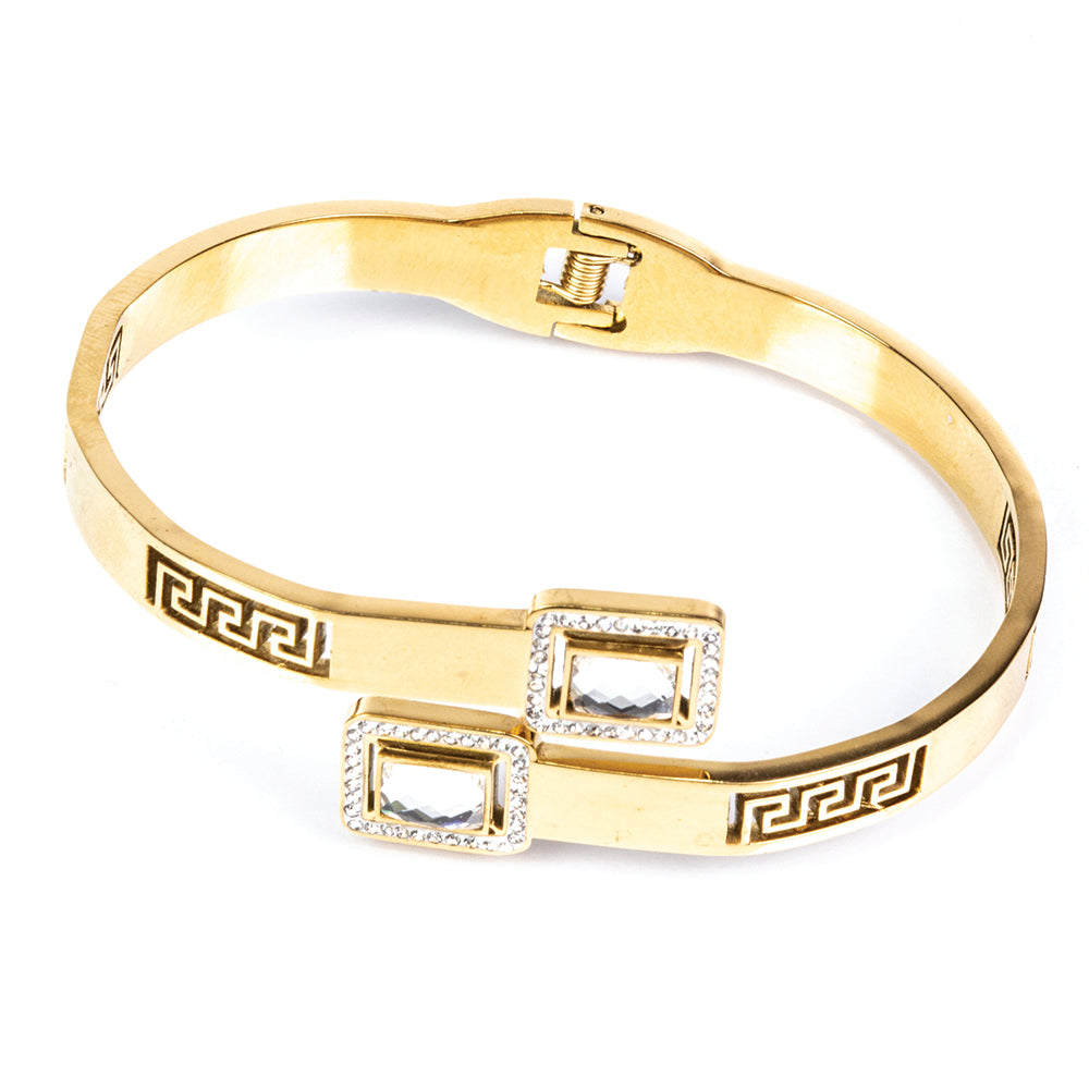 Armband aus goldplattiertesr Legierung mit weißem Emporia® Kristall