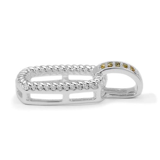 Silberanhänger mit gelbem Diamant