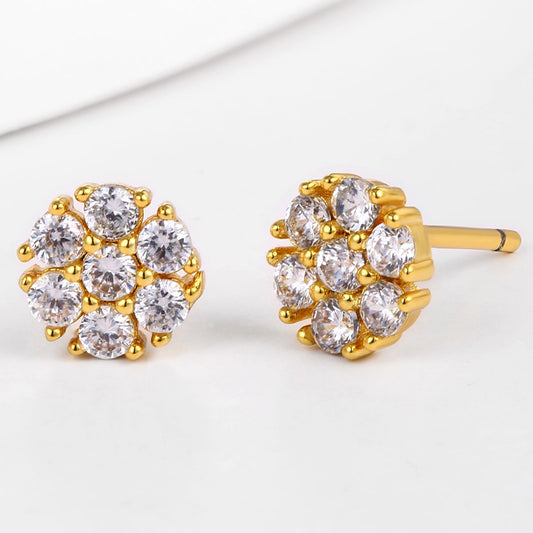 Ohrringe aus goldplattierter Legierung mit weißem Emporia® Kristall