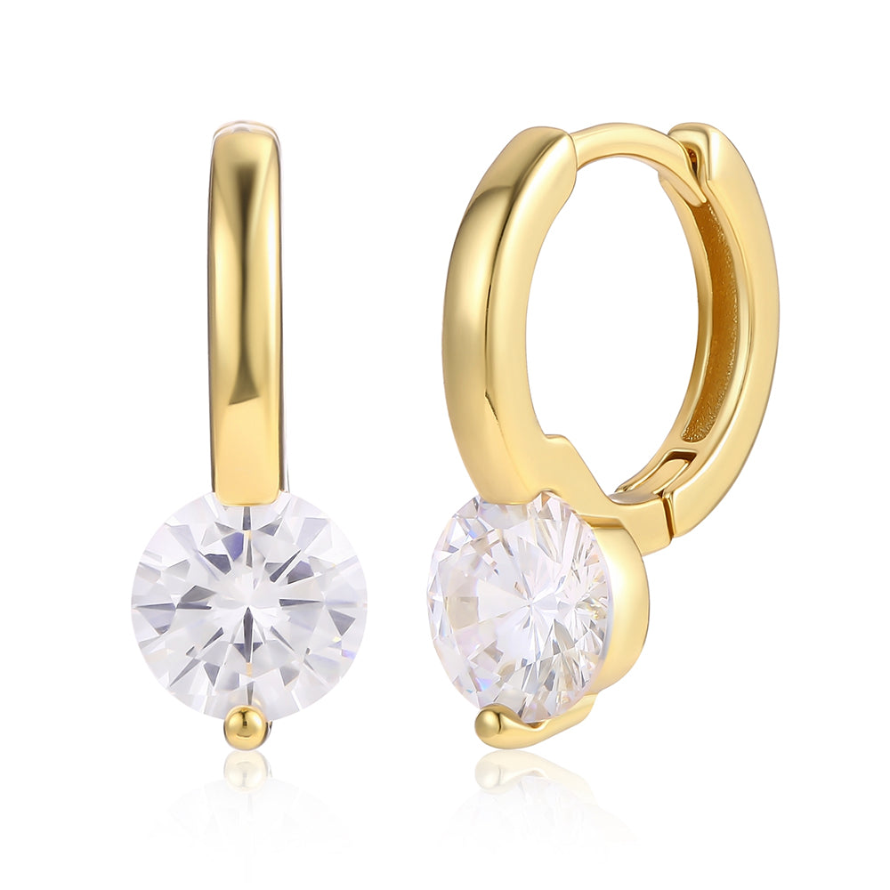 Ohrringe aus goldplattierter Legierung mit weißem Emporia® Kristall