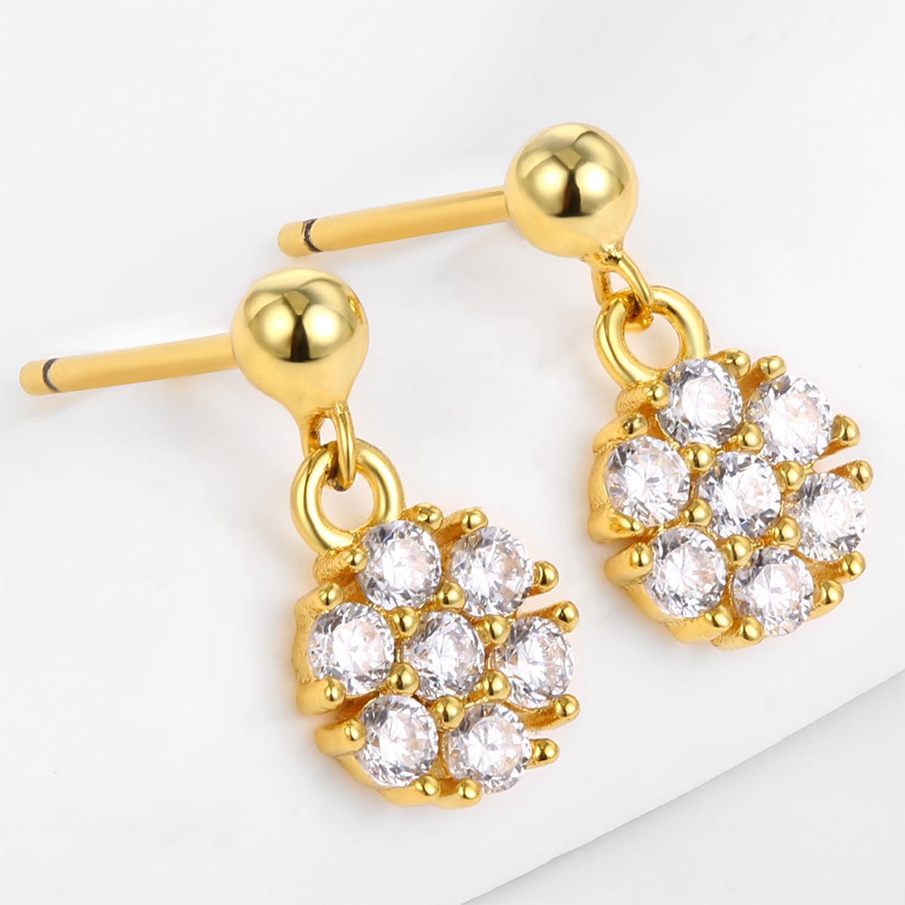 Ohrringe aus goldplattierter Legierung mit weißem Emporia® Kristall 1 