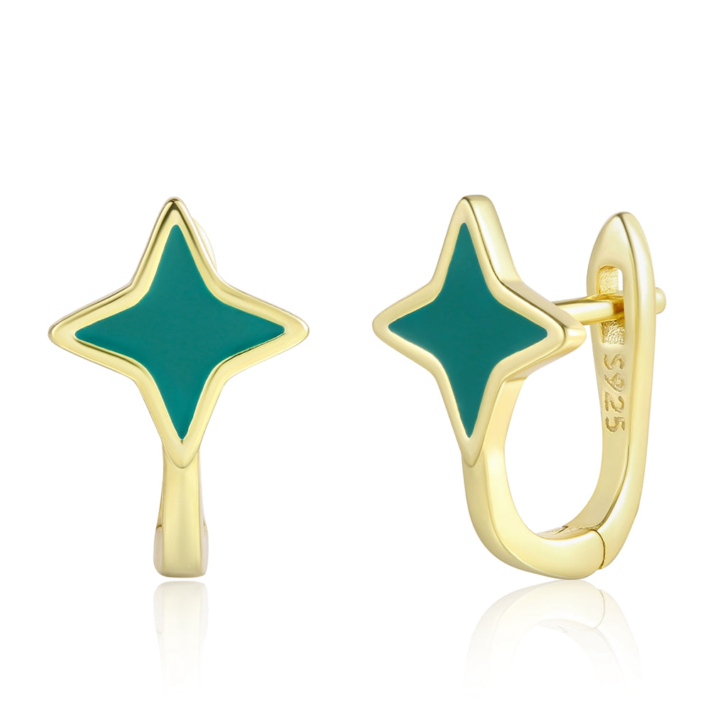 Ohrringe aus goldplattierter Legierung mit grünem Emporia® Kristall