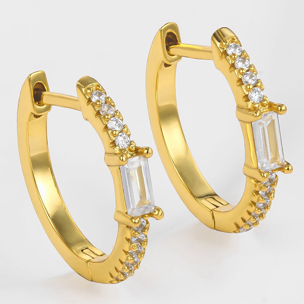 Ohrringe aus goldplattierter Legierung mit weißem Emporia® Kristall 1 