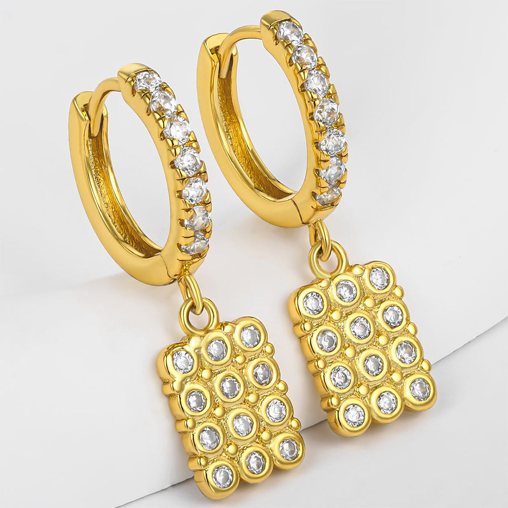 Ohrringe aus goldplattierter Legierung mit weißem Emporia® Kristall 1 