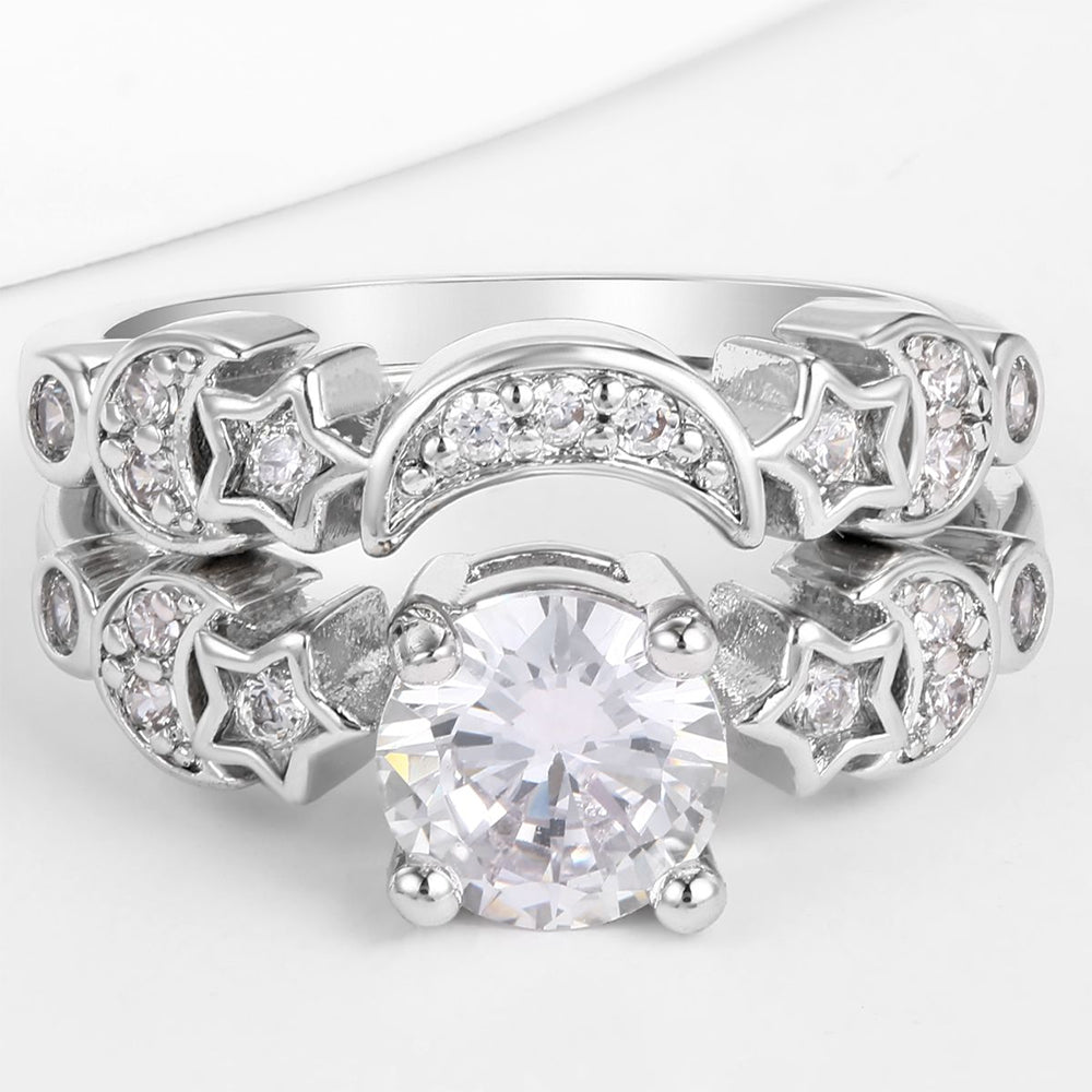 Ring aus goldplattierterr Legierung mit weißem Emporia® Kristall 1 