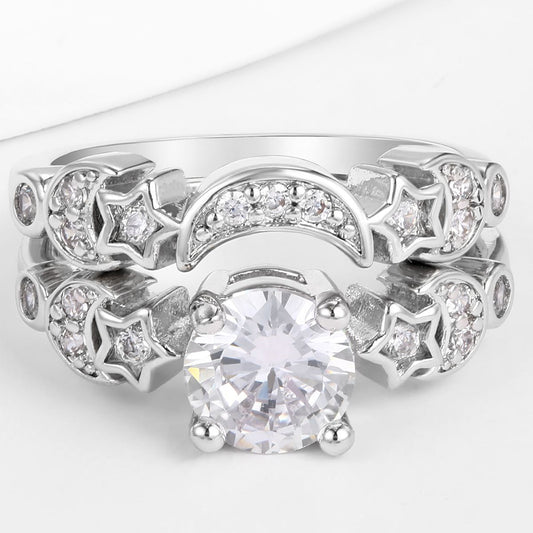 Ring aus goldplattierterr Legierung mit weißem Emporia® Kristall