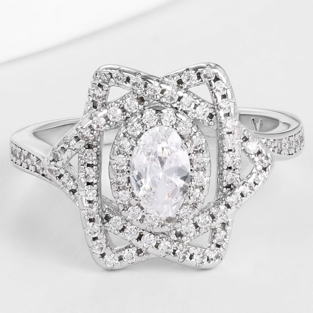 Ring aus goldplattierterr Legierung mit weißem Emporia® Kristall 1 