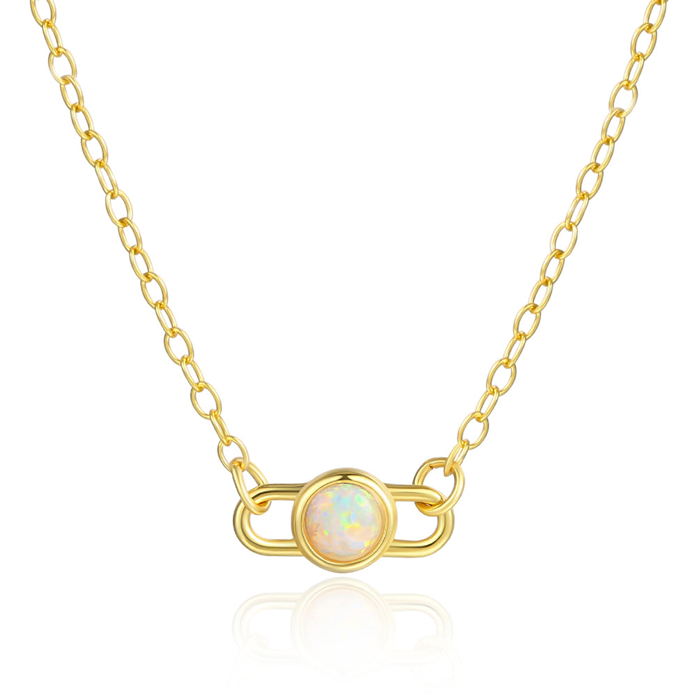 Halskette aus goldplattierter Legierung mit weißem Emporia® Kristall 1 