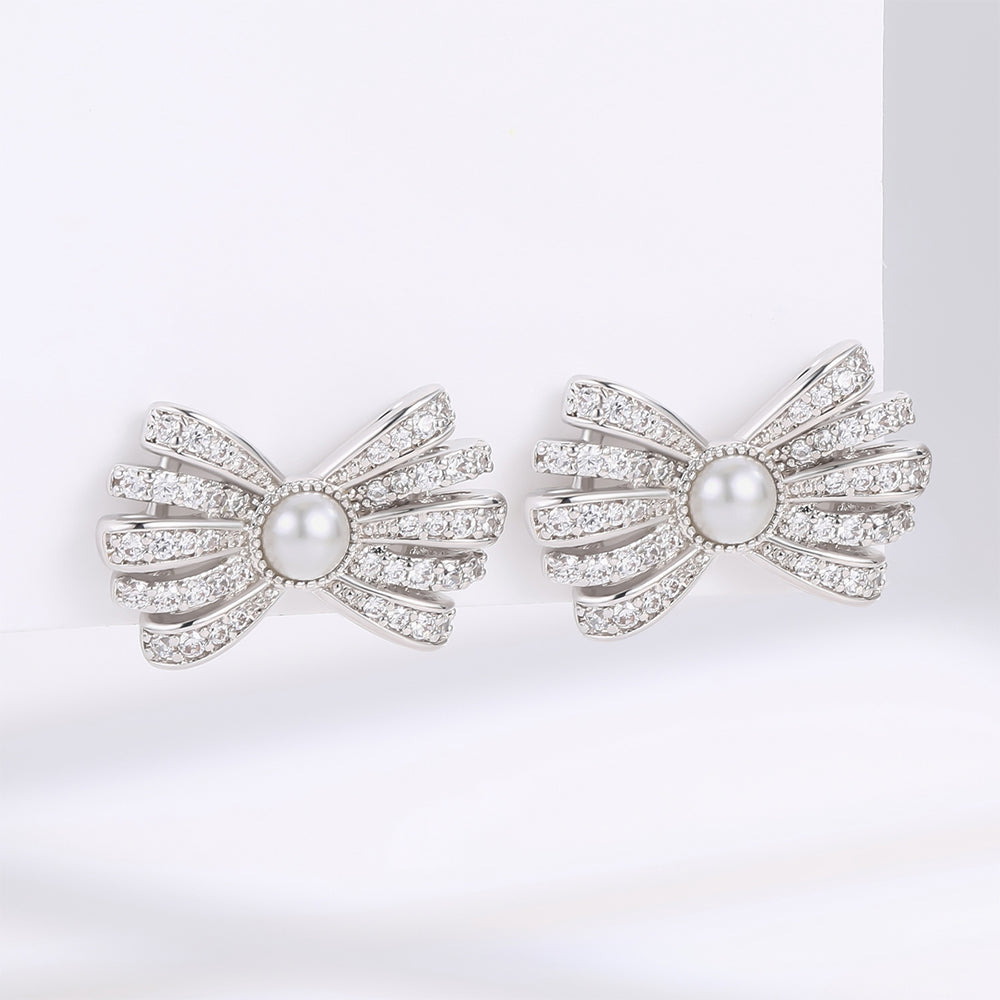 Ohrringe aus goldplattierter Legierung mit weißem Emporia® Kristall 1 