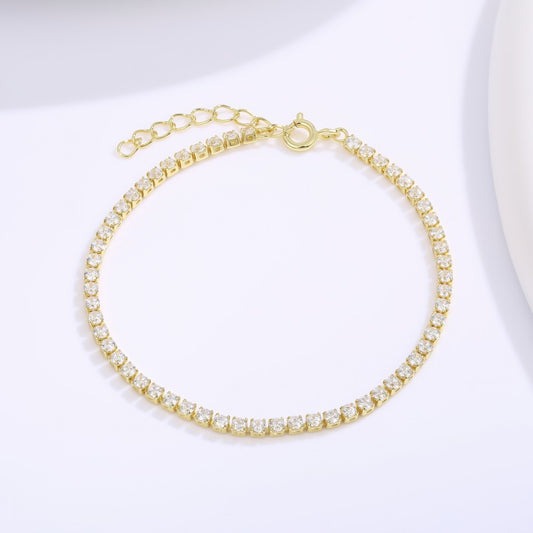 Armband aus goldplattiertesr Legierung mit weißem Emporia® Kristall