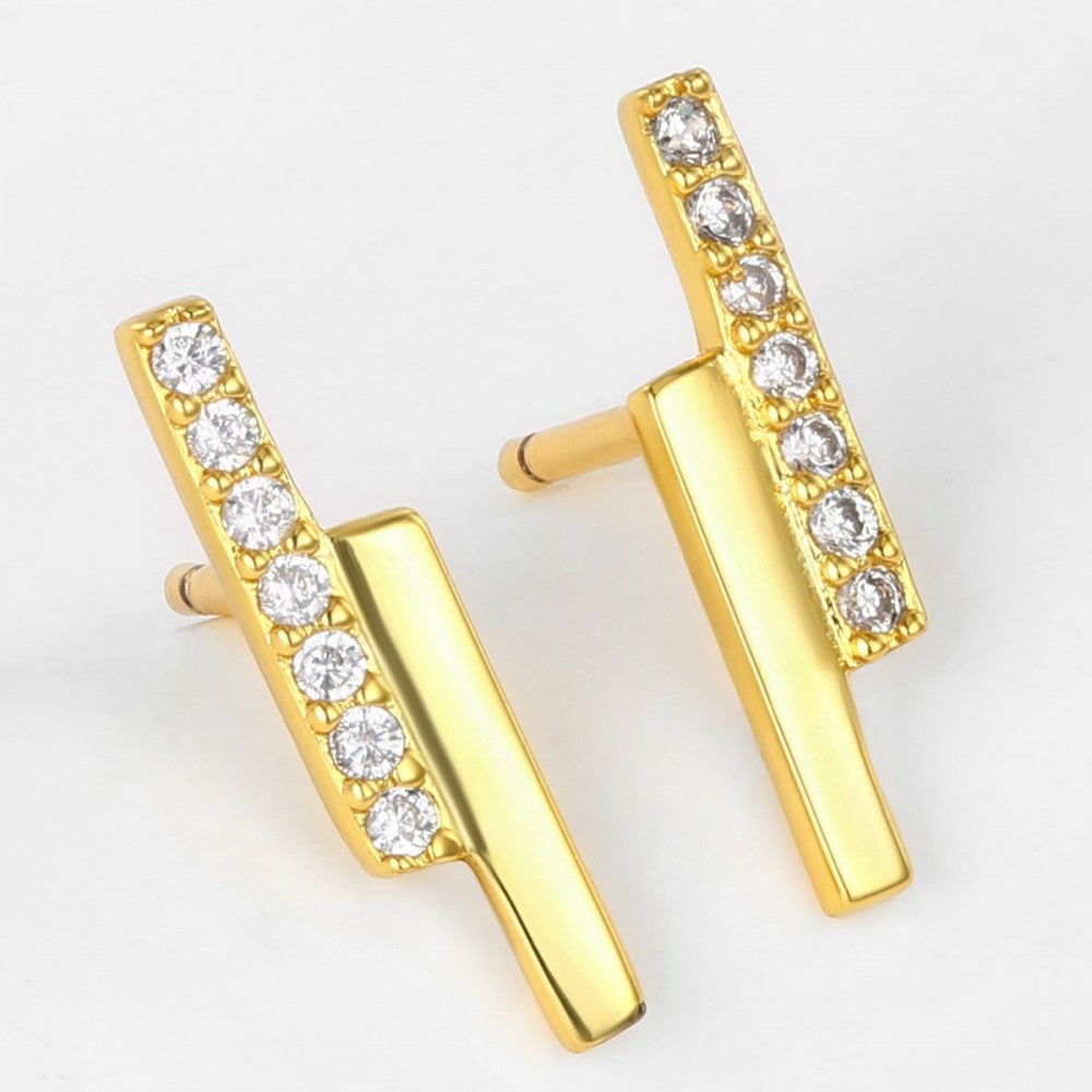 Ohrringe aus goldplattierter Legierung mit weißem Emporia® Kristall 1 