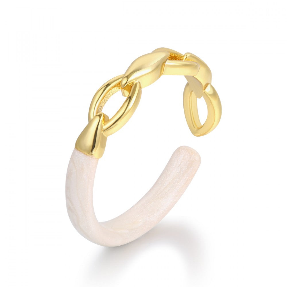 Ring aus goldplattierterr Legierung mit weißem Emporia® Kristall 1 