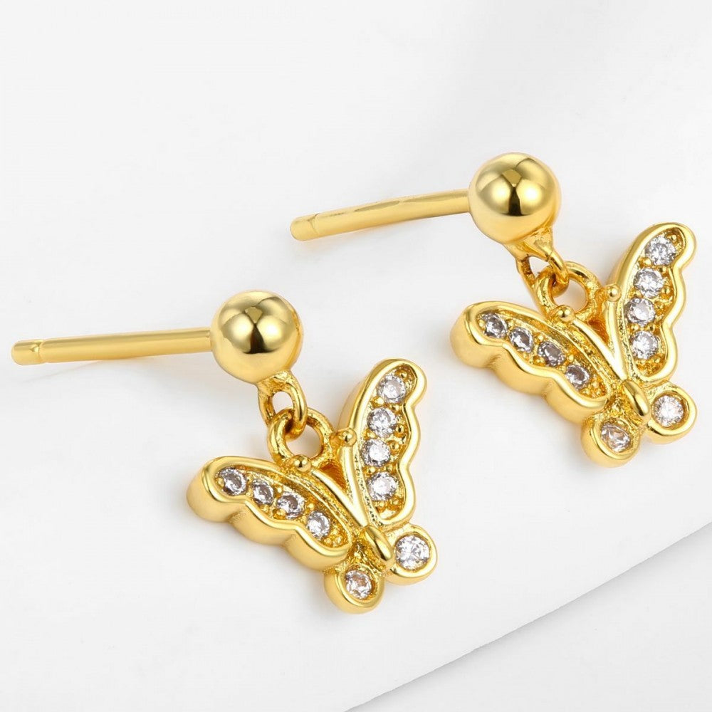 Ohrringe aus goldplattierter Legierung mit weißem Emporia® Kristall 1 