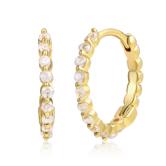 Ohrringe aus goldplattierter Legierung mit weißem Emporia® Kristall