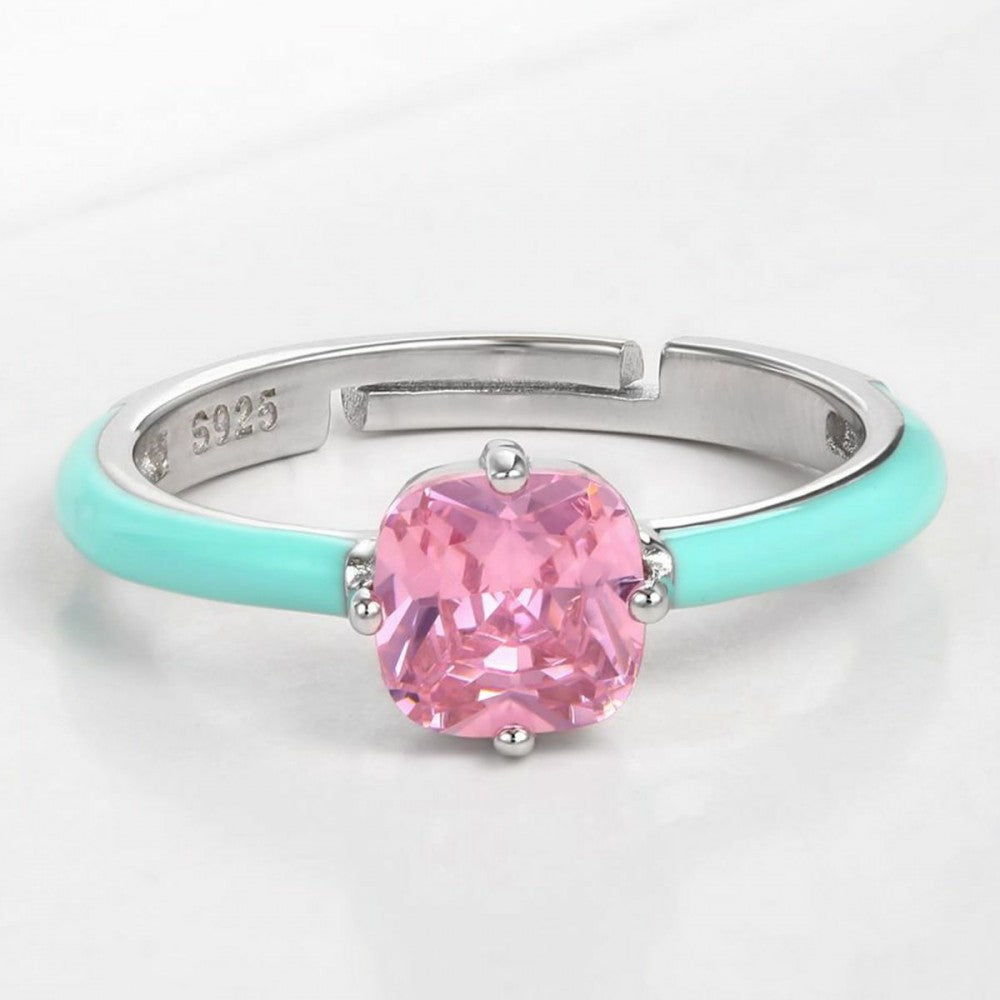 Ring aus goldplattierterr Legierung mit rosafarbenem Emporia® Kristall 1 