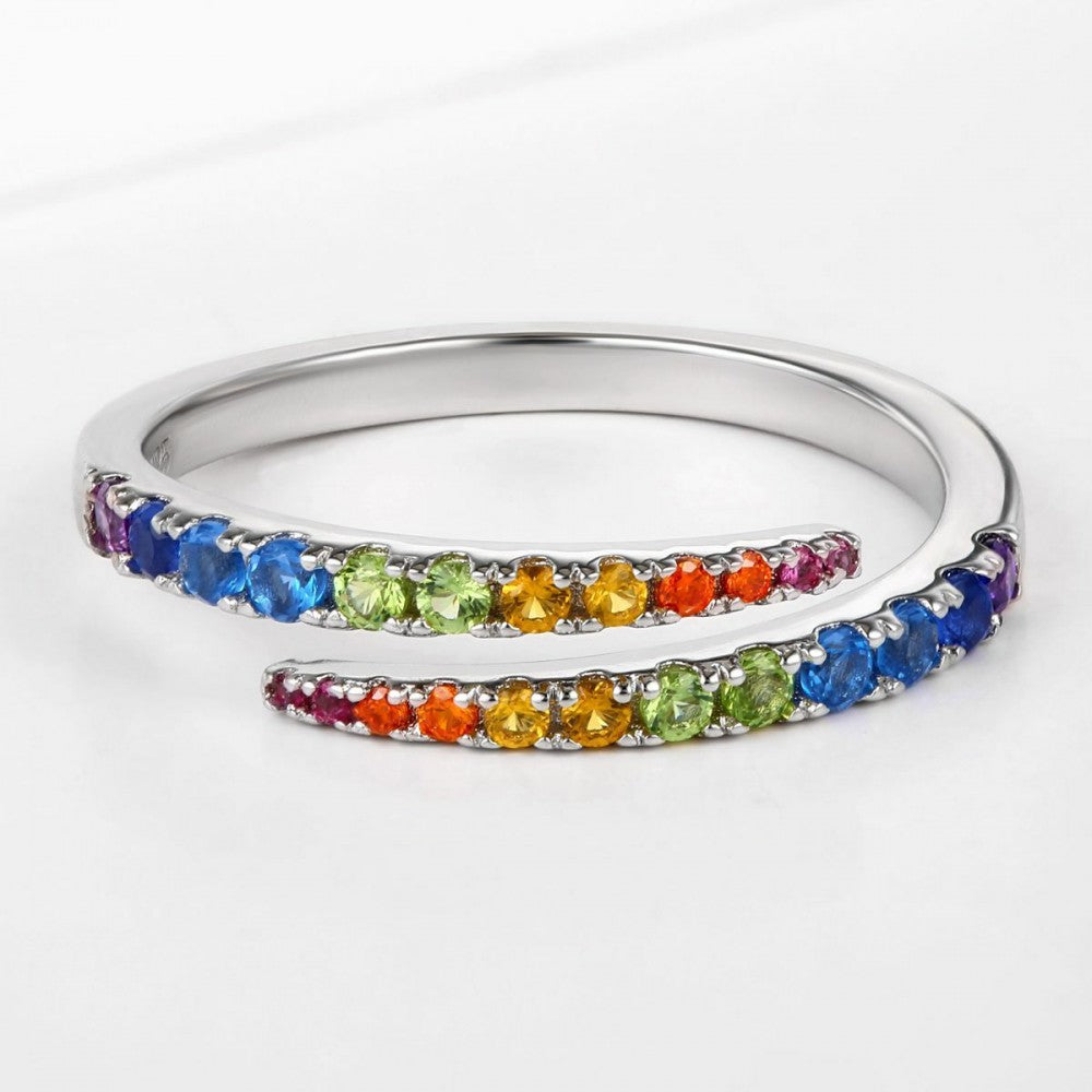 Ring aus goldplattierterr Legierung mit blauem Emporia®-Kristall 1 