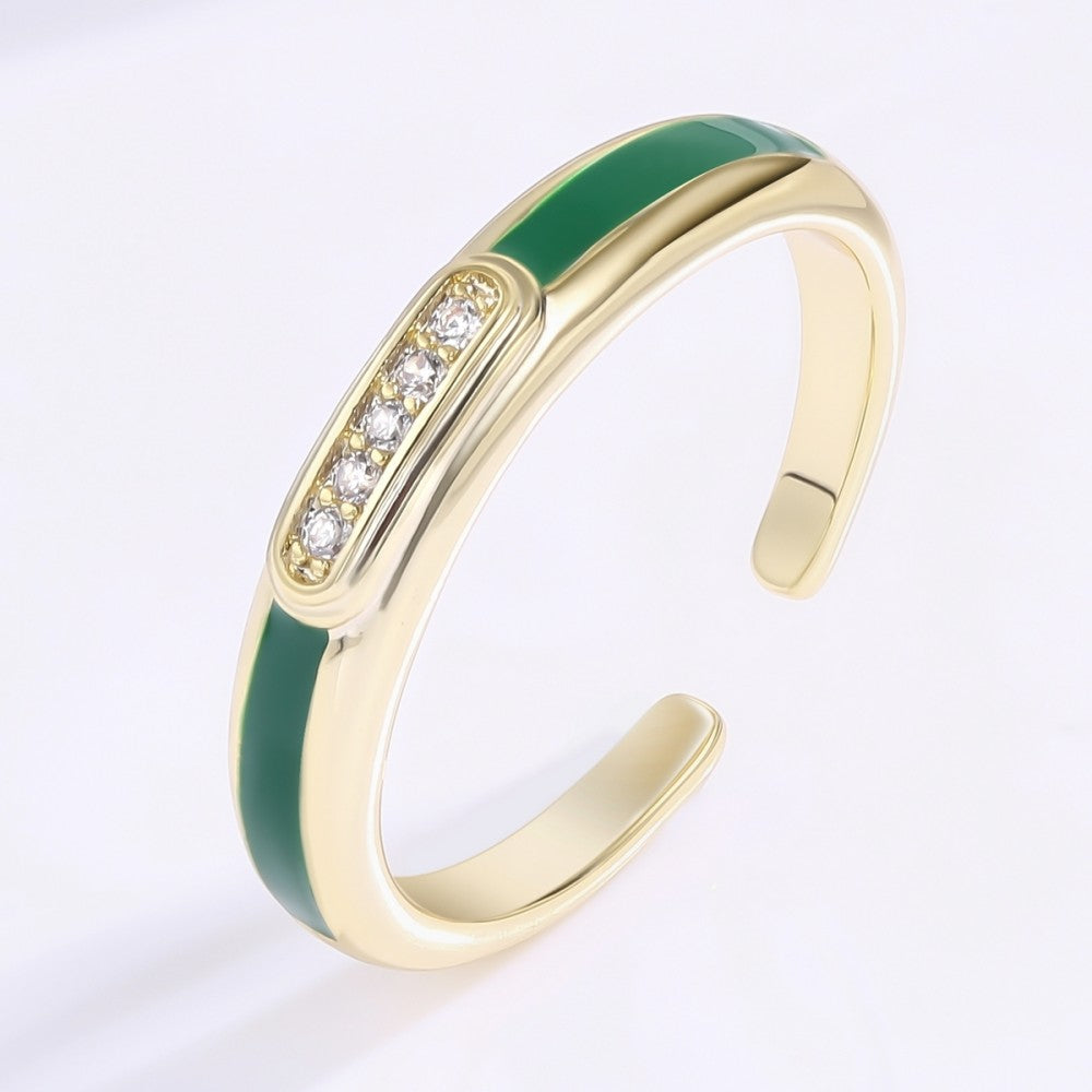 Ring aus goldplattierterr Legierung mit weißem Emporia® Kristall 1 