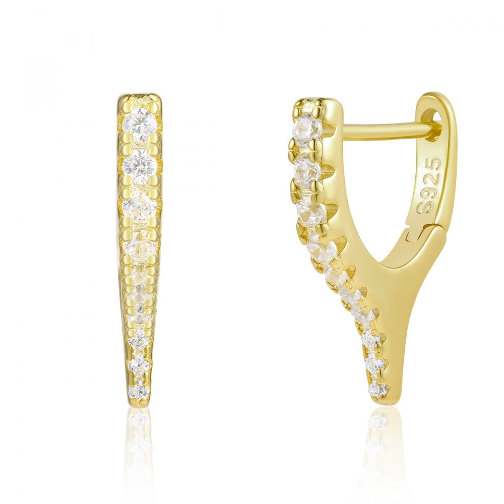 Ohrringe aus goldplattierter Legierung mit weißem Emporia® Kristall 1 