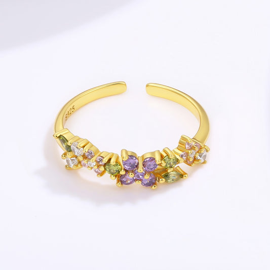 Ring aus goldplattierterr Legierung mit purpurfarbenem Emporia® Kristall