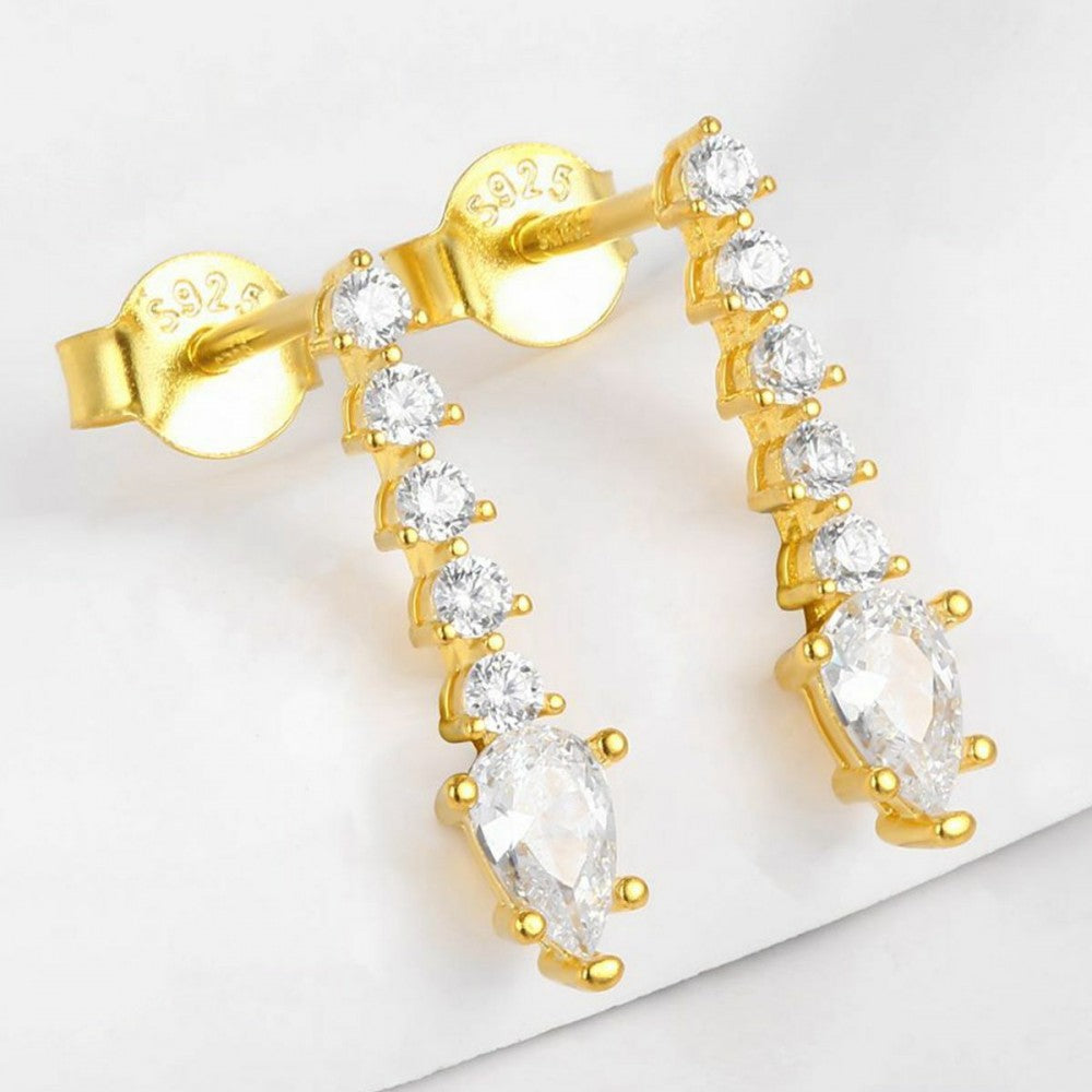 Ohrringe aus goldplattierter Legierung mit weißem Emporia® Kristall