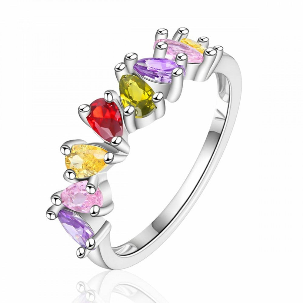 Ring aus goldplattierterr Legierung mit rotem Emporia®-Kristall 1 