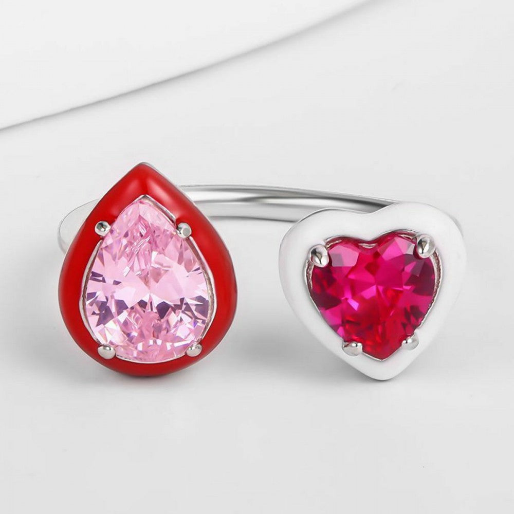 Ring aus goldplattierterr Legierung mit rotem Emporia®-Kristall 1 