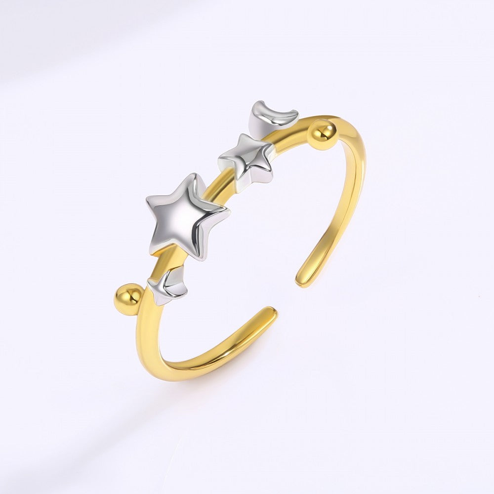 Ring aus goldplattierterr Legierung mit weißem Emporia® Kristall 1 