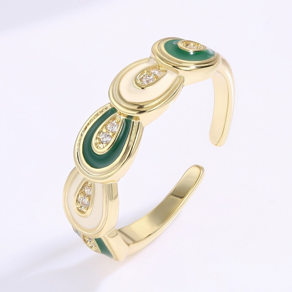 Ring aus goldplattierterr Legierung mit weißem Emporia® Kristall 1 