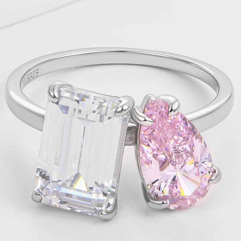 Ring aus goldplattierterr Legierung mit rosafarbenem Emporia® Kristall 1 