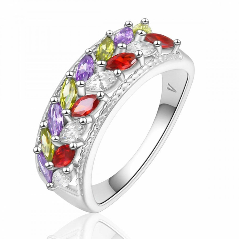 Ring aus goldplattierterr Legierung mit rotem Emporia®-Kristall 1 