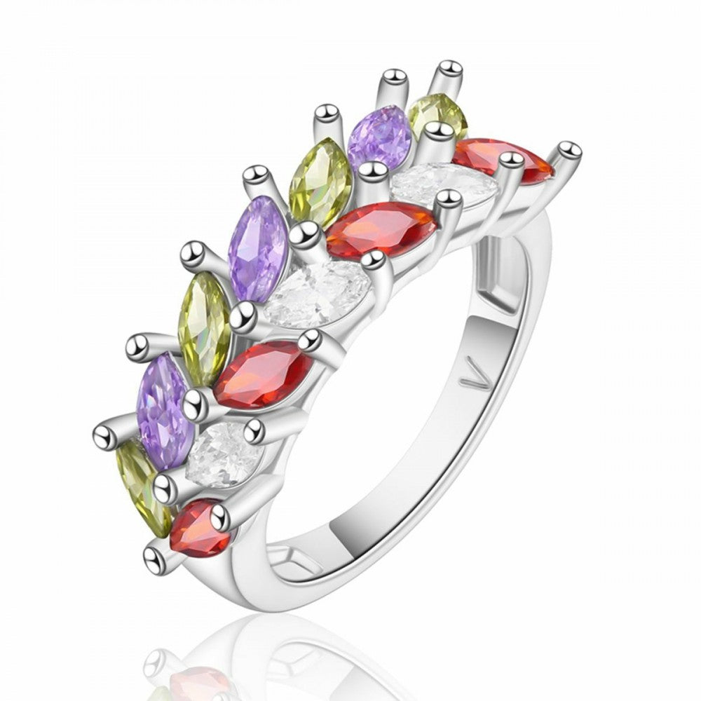 Ring aus goldplattierterr Legierung mit rotem Emporia®-Kristall 1 