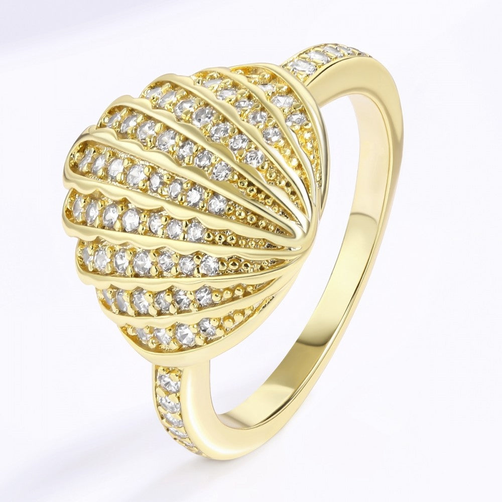 Ring aus goldplattierterr Legierung mit weißem Emporia® Kristall 1 