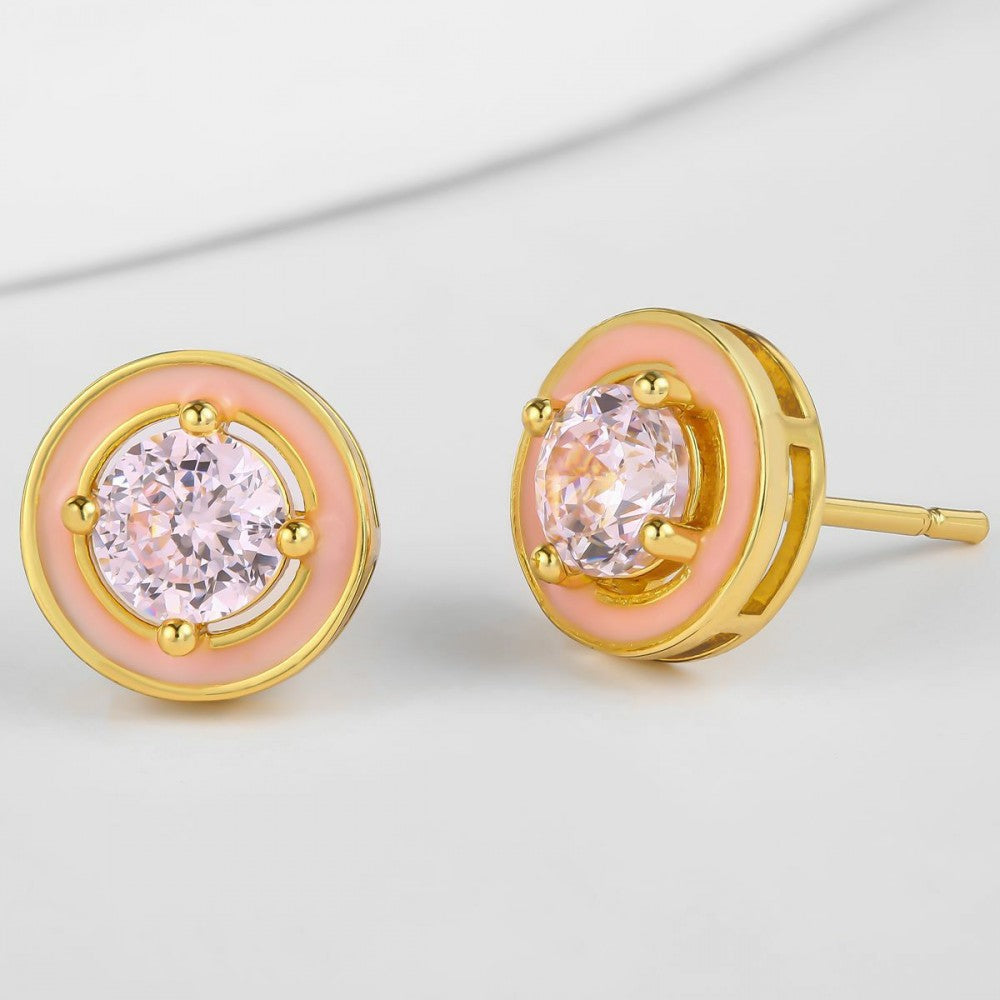 Ohrringe aus goldplattierter Legierung mit weißem Emporia® Kristall